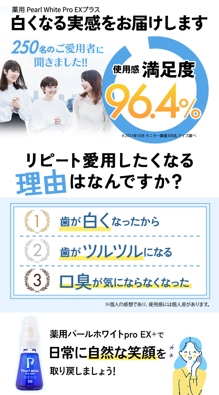 白くなる実感をお届けします
